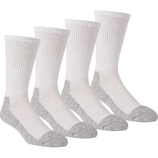 Hiwassee Trading Company Working Series Large White Crew Sock (4-Pack)