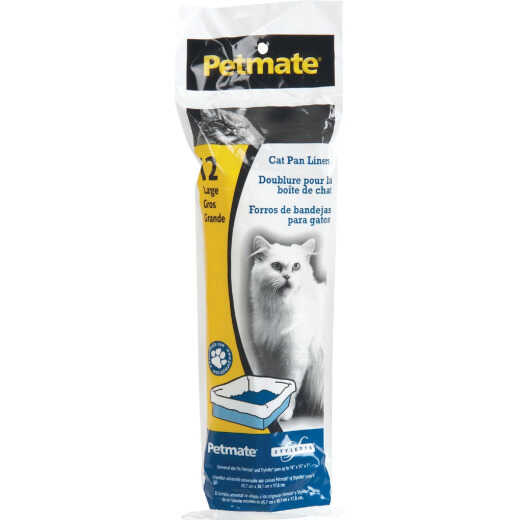 Petmate Disposable Large Cat Litter Pan Liner, 12-Count